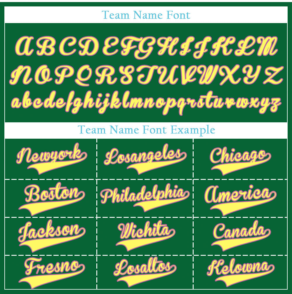 Custom Green And Yellow Baseball Jersey