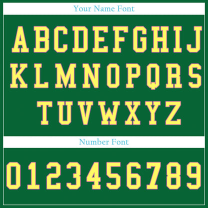 Custom Green And Yellow Baseball Jersey