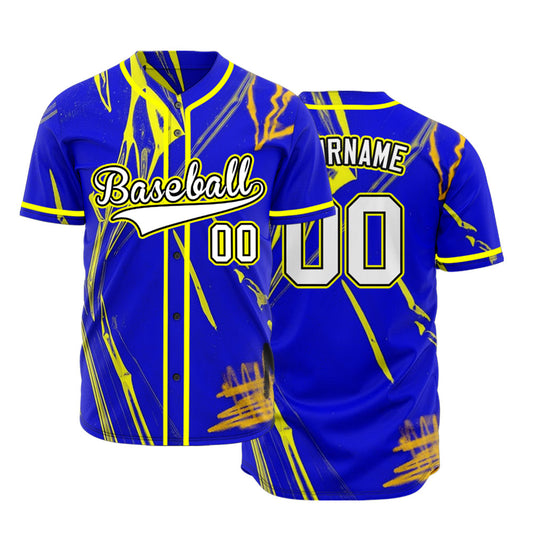 Custom Green Blue Ink Graffiti Baseball Jersey