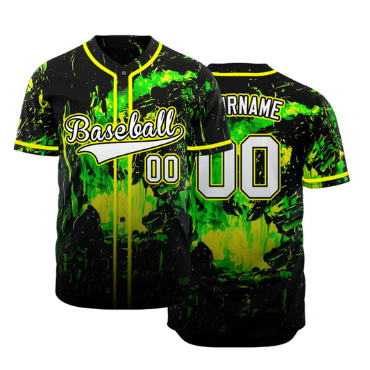 Custom Green Color Gradient Baseball Jersey