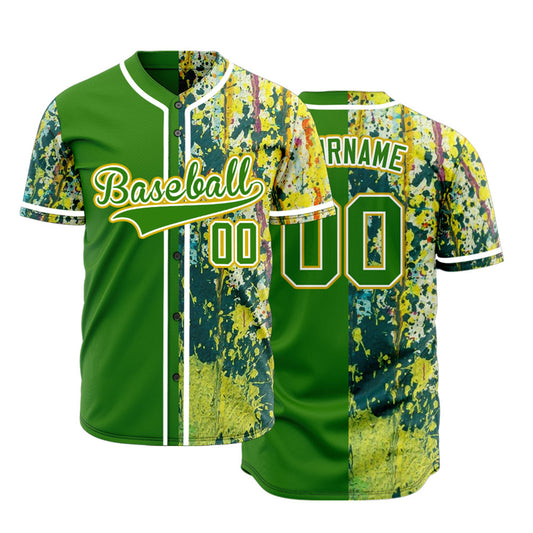 Custom Green Ink Baseball Jersey