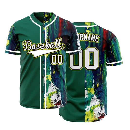 Custom Green Yellow Ink Baseball Jersey