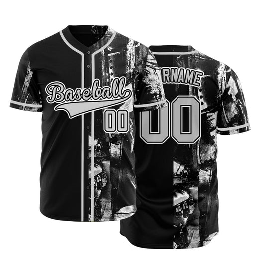 Custom Grey Ink Baseball Jersey