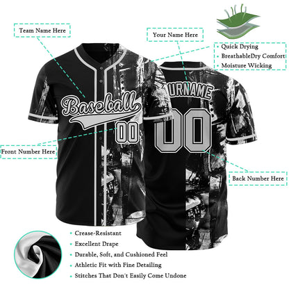 Custom Grey Ink Baseball Jersey
