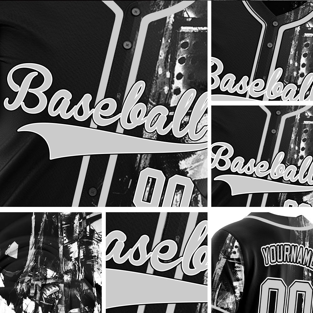 Custom Grey Ink Baseball Jersey