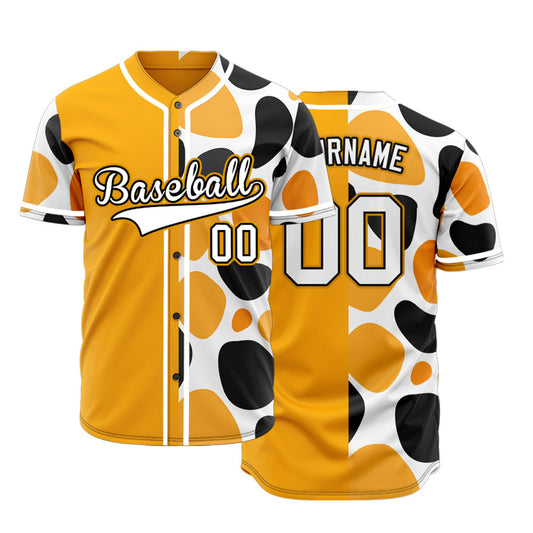 Custom Half Orange Tiger White Edge Baseball Jersey