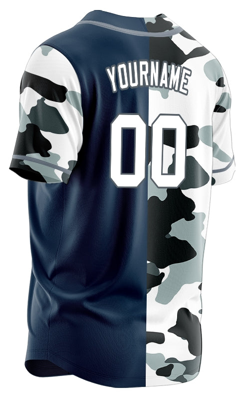 Custom Half White And Light Gray Baseball Jersey