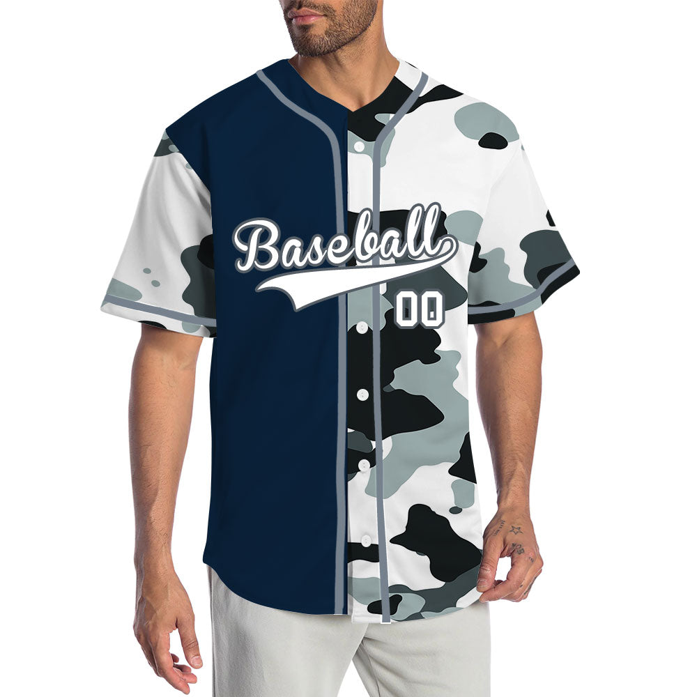 Custom Half White And Light Gray Baseball Jersey