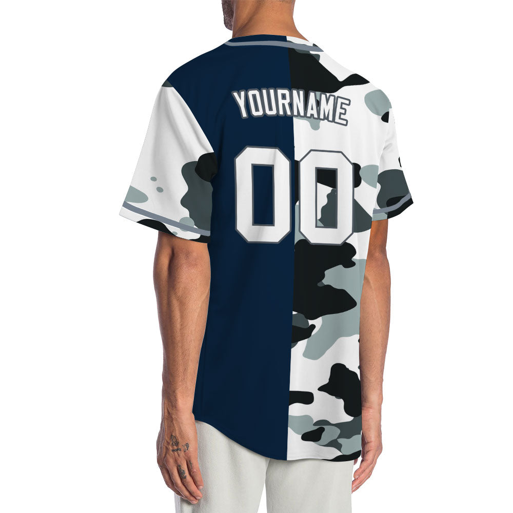 Custom Half White And Light Gray Baseball Jersey