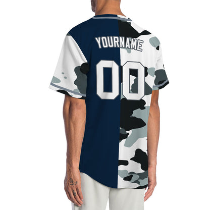 Custom Half White And Light Gray Baseball Jersey