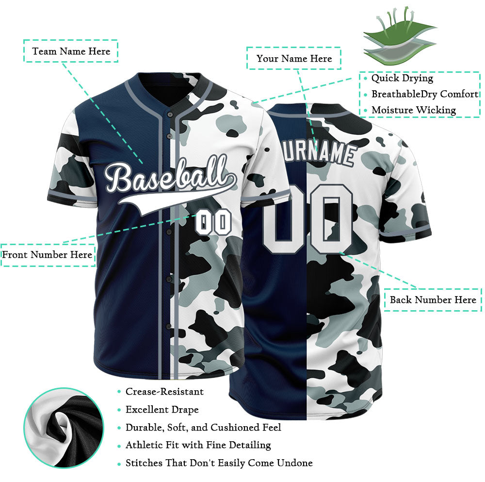 Custom Half White And Light Gray Baseball Jersey