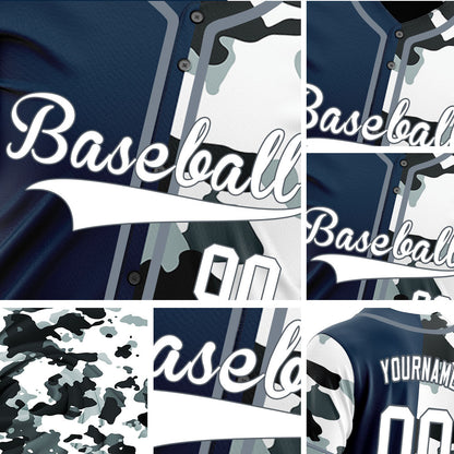 Custom Half White And Light Gray Baseball Jersey