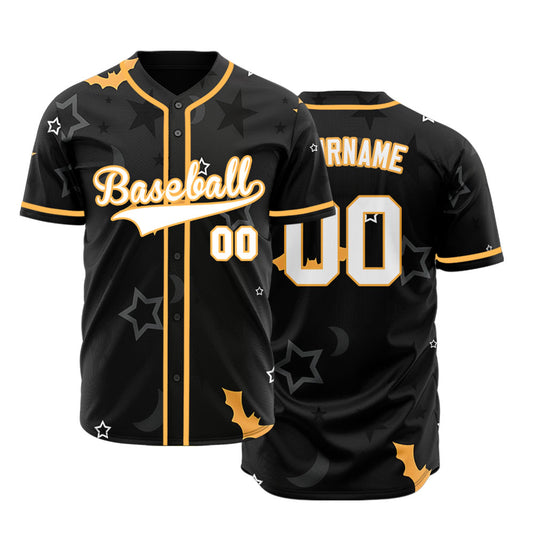 Halloween Bat Star Baseball Jersey