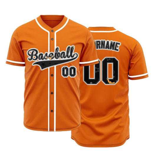 Halloween Bat Star Orange Baseball Jersey