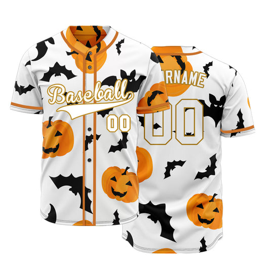 Halloween Black Orange Pumpkin Baseball Jersey