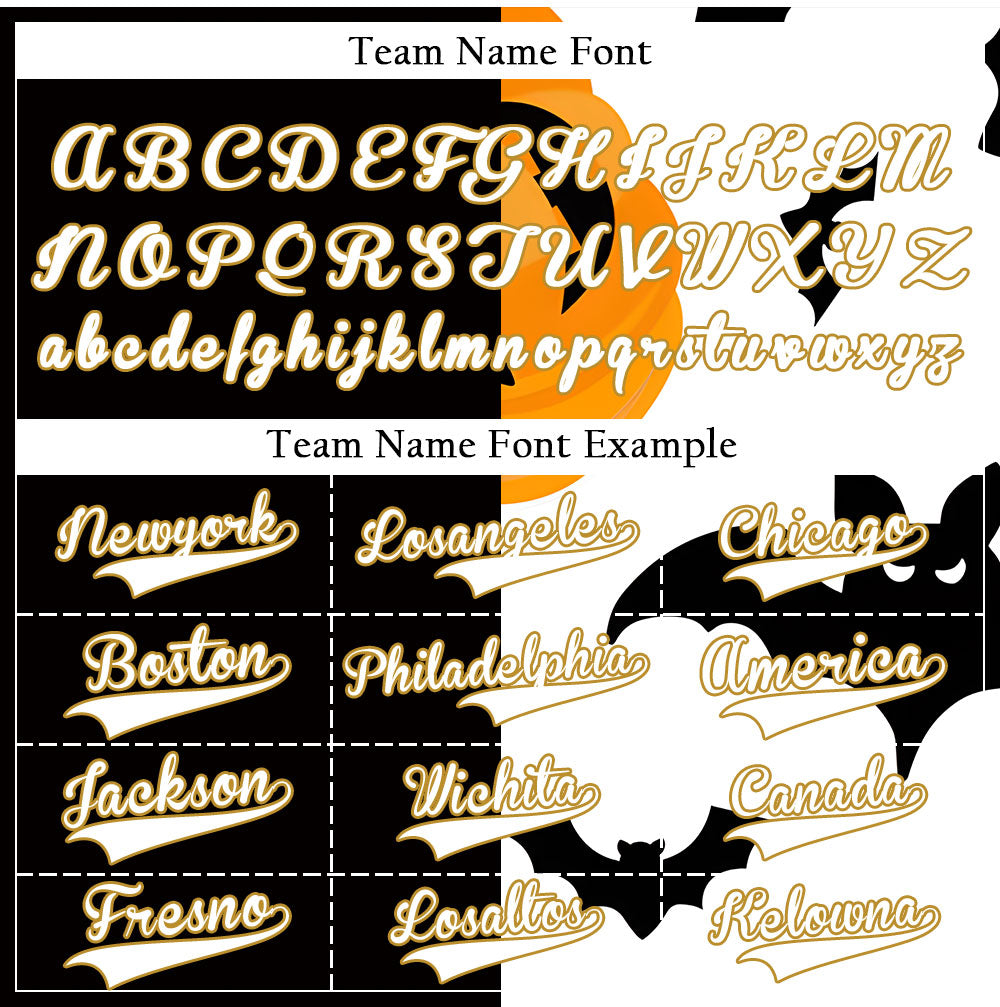 Halloween Black Orange Pumpkin Half Baseball Jersey
