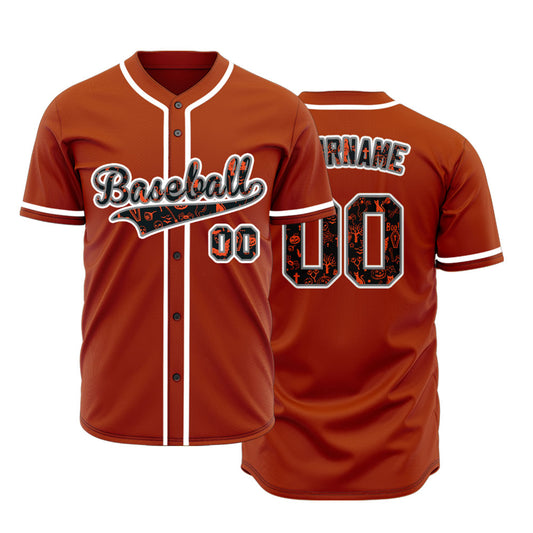 Halloween Crown Orange Moon Baseball Jersey