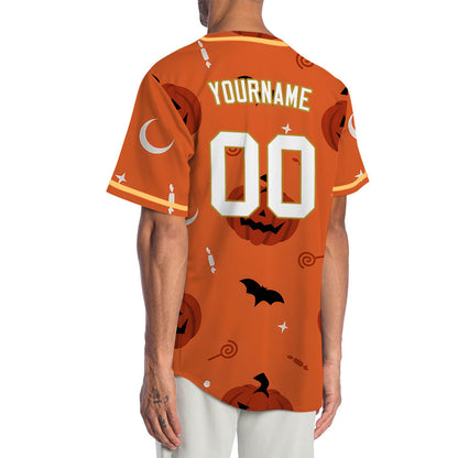 Halloween Orange Pumpkin Baseball Jersey