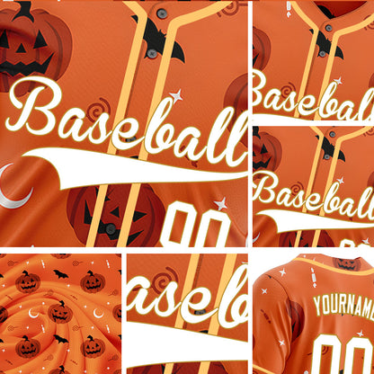 Halloween Orange Pumpkin Baseball Jersey