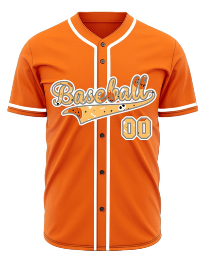 Halloween Orange Skull Baseball Jersey