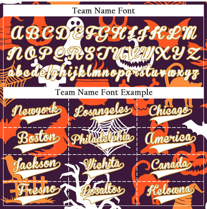 Halloween Orange Skull Grave Baseball Jersey