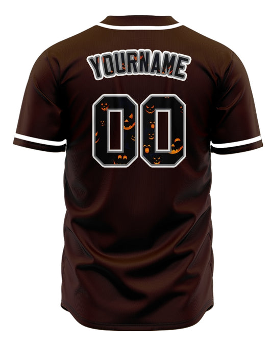Halloween Pumpkin Face Orange Baseball Jersey