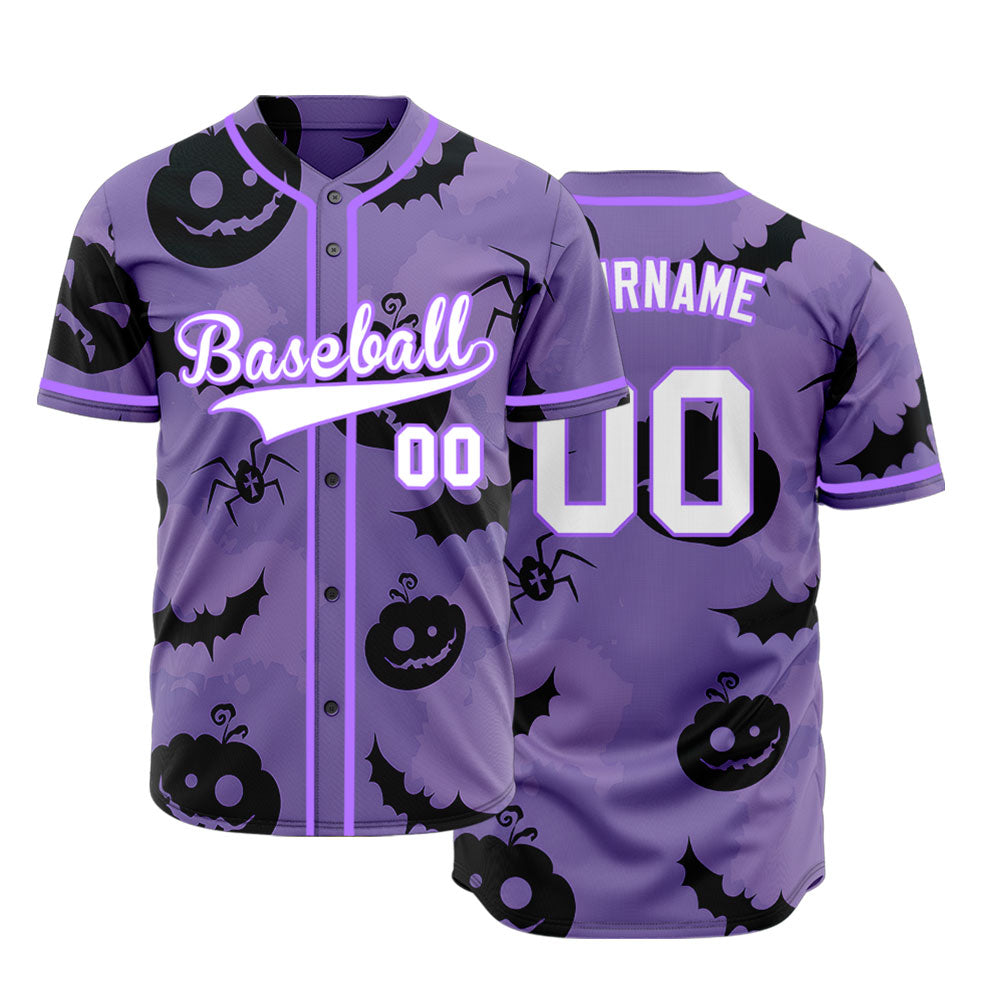 Halloween Purple Pumpkin Baseball Jersey