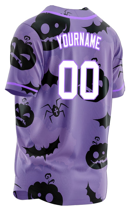 Halloween Purple Pumpkin Baseball Jersey