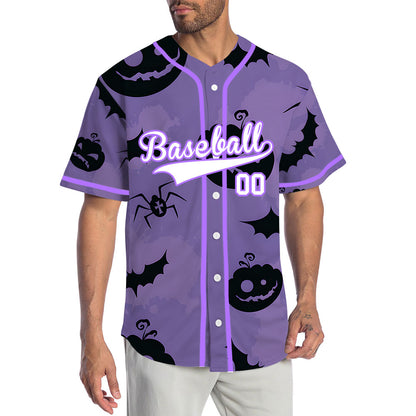 Halloween Purple Pumpkin Baseball Jersey