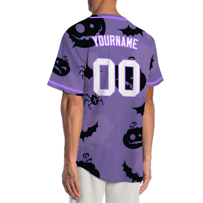 Halloween Purple Pumpkin Baseball Jersey