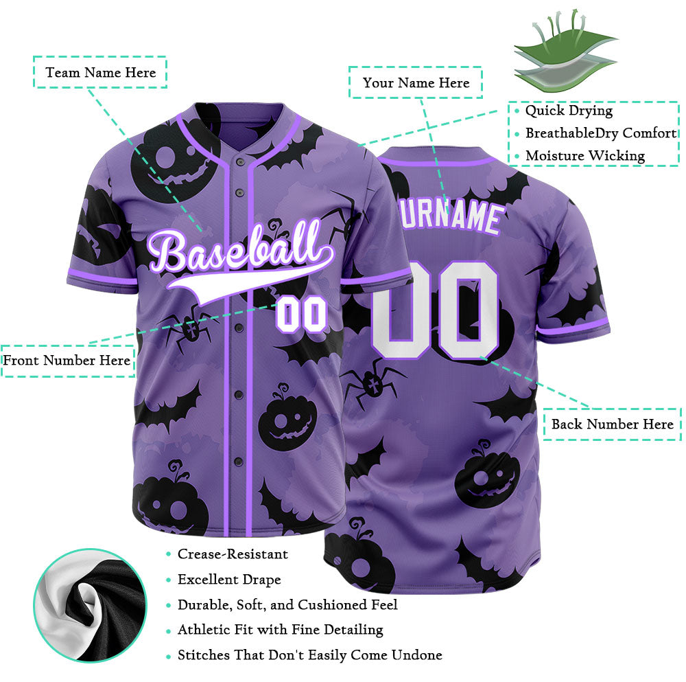 Halloween Purple Pumpkin Baseball Jersey