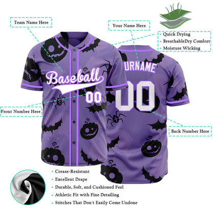 Halloween Purple Pumpkin Baseball Jersey
