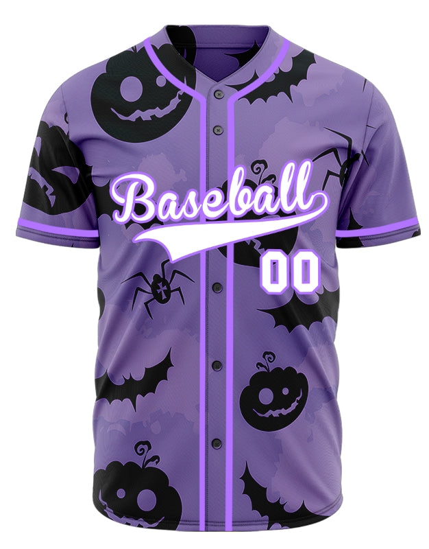 Halloween Purple Pumpkin Baseball Jersey