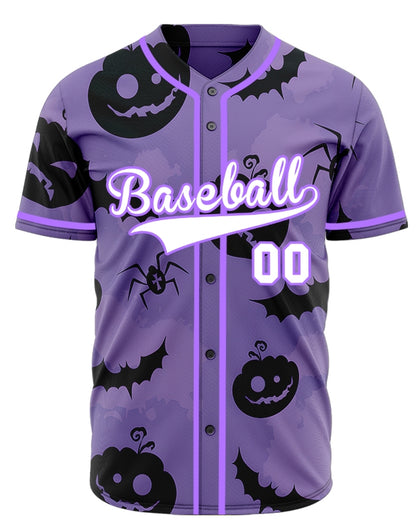 Halloween Purple Pumpkin Baseball Jersey