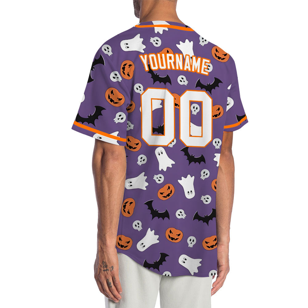 Halloween Purple Skull Baseball Jersey