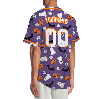 Halloween Purple Skull Baseball Jersey