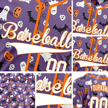 Halloween Purple Skull Baseball Jersey