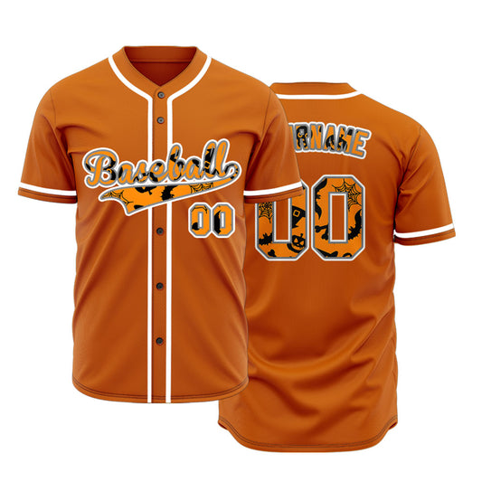 Halloween Spider Web Orange Black Baseball Jersey