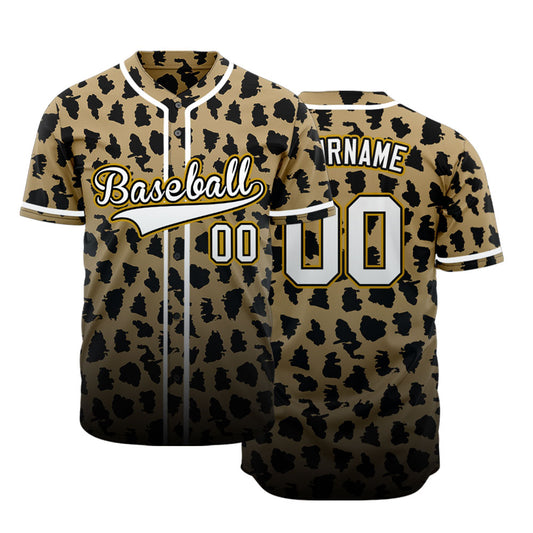 Custom Light Brown Gradient Black Baseball Jersey