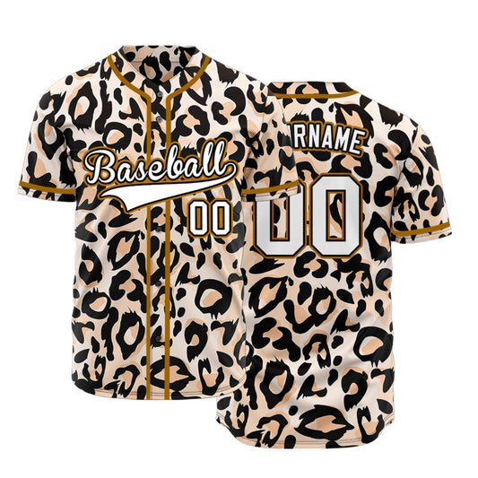Custom Light Pink Leopard Baseball Jersey