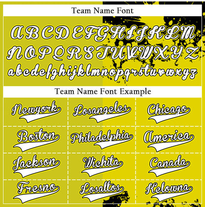 Custom Olive Yellow Black Ink Baseball Jersey