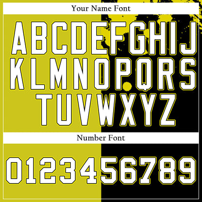 Custom Olive Yellow Black Ink Baseball Jersey