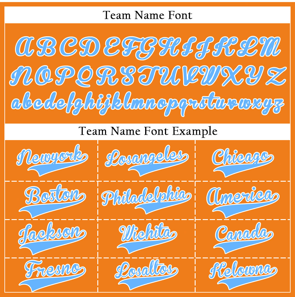 Custom Orange And Light Blue Baseball Jersey