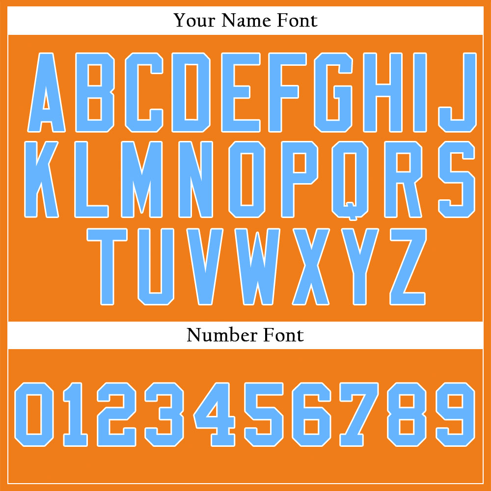 Custom Orange And Light Blue Baseball Jersey