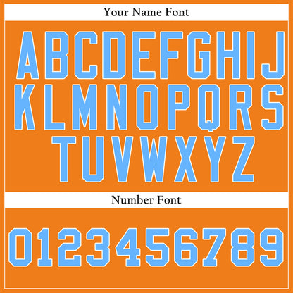 Custom Orange And Light Blue Baseball Jersey