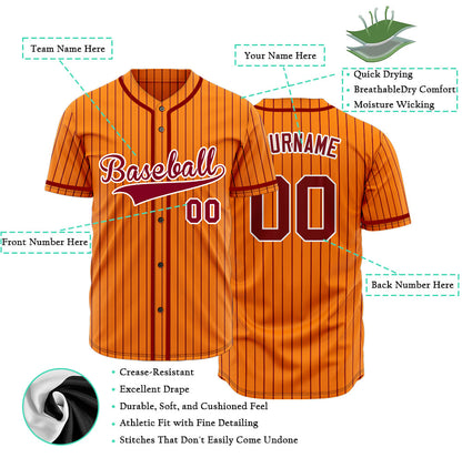 Custom Orange And Red Lines Baseball Jersey