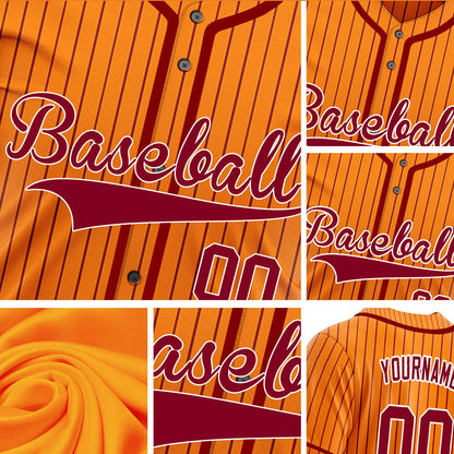 Custom Orange And Red Lines Baseball Jersey
