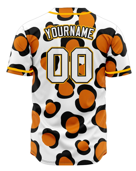 Custom Orange Black Shape Orange Edges Baseball Jersey