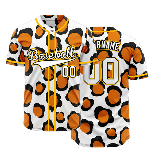 Custom Orange Black Shape Orange Edges Baseball Jersey