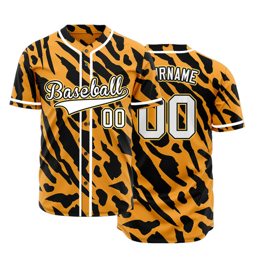 Custom Orange Striped Baseball Jersey